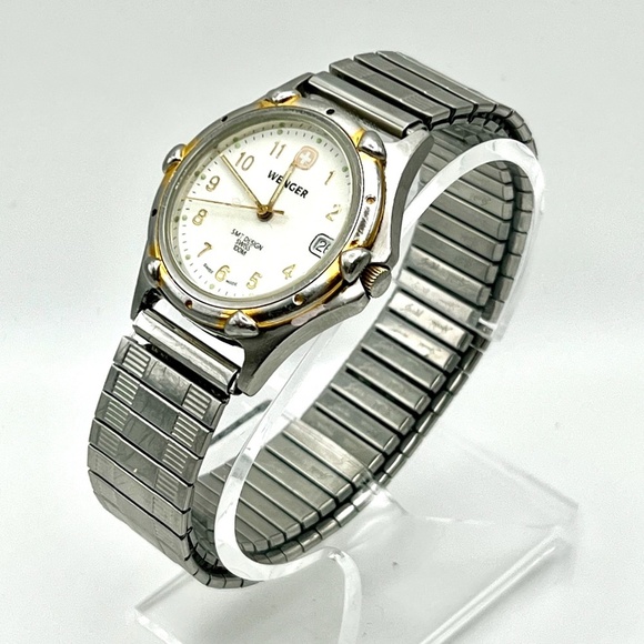 Wenger Vintage 2000 Swiss Army SMT Design Silver Gold tones Unisex Watch Working - Picture 5 of 10
